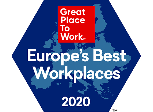 Logo Great Place to Work Europe's best workplaces 2020