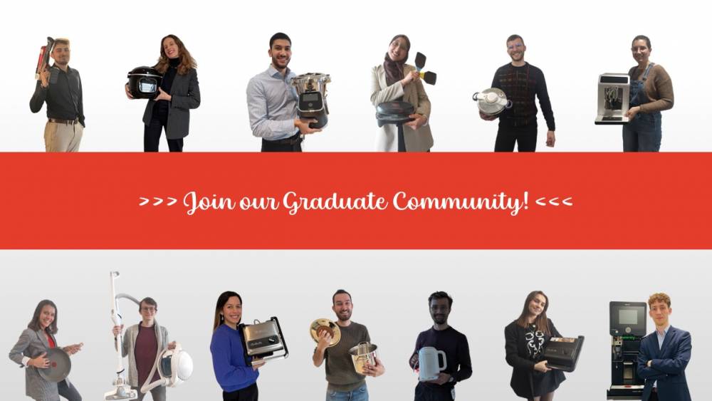 staff portrait + "join our Graduates community" banner